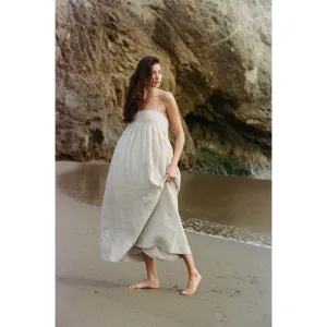 Christal Maxi Linen Side Pocket Sundress