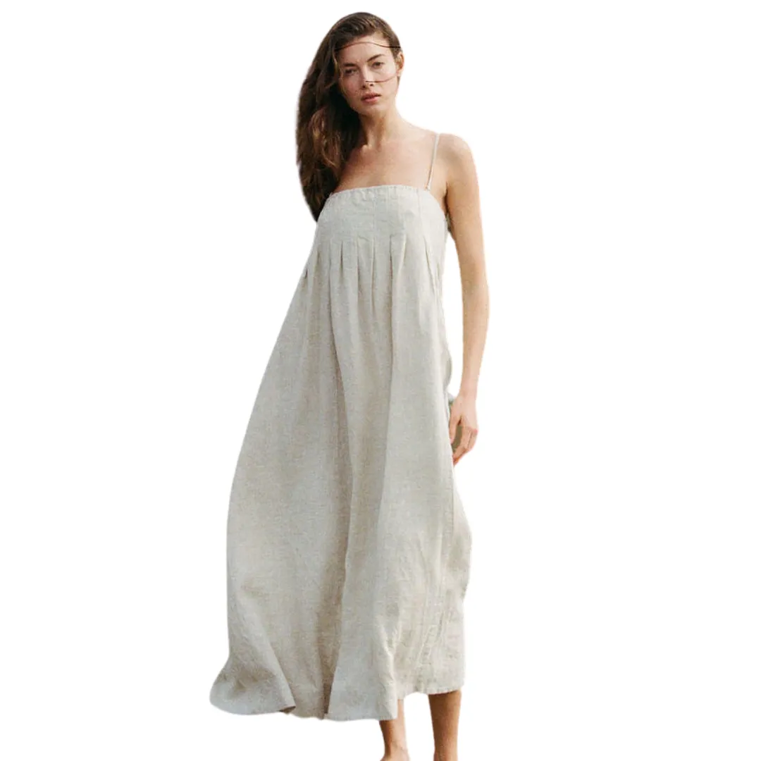 Christal Maxi Linen Side Pocket Sundress
