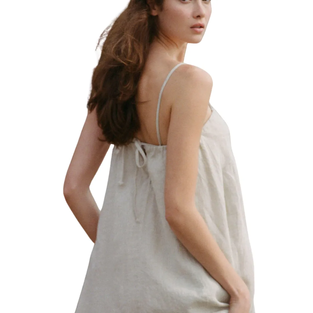 Christal Maxi Linen Side Pocket Sundress