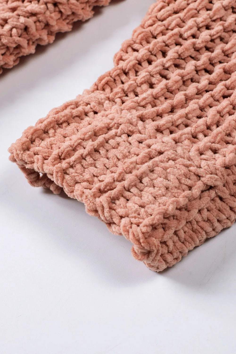 Chunky Knit Solid Cardigan with Pocket