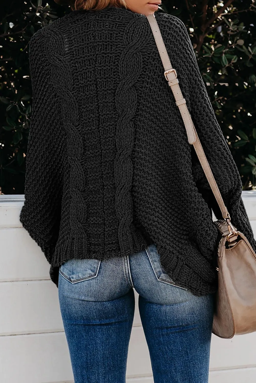 Chunky Knit Solid Cardigan with Pocket