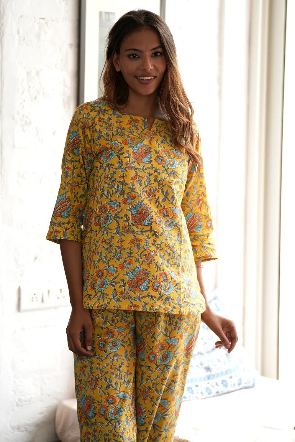 Citrine Charm Block Printed Night suit