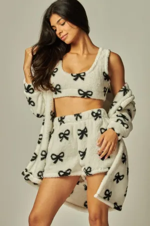 Claire Teddy Set - White Bow