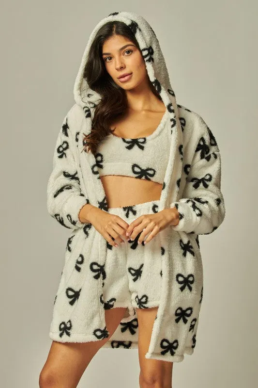 Claire Teddy Set - White Bow