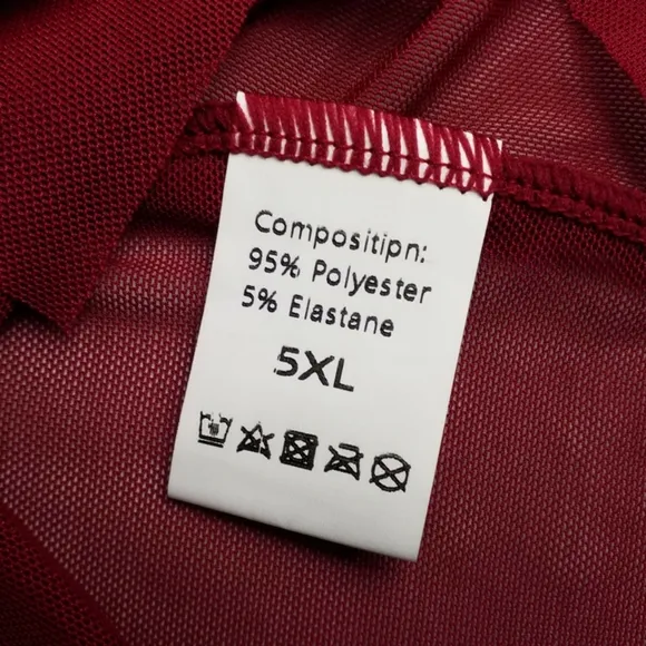 Classic Sexy Asymmetric Slip and Thong Panty Sleepwear Set Womens Burgundy 5XL