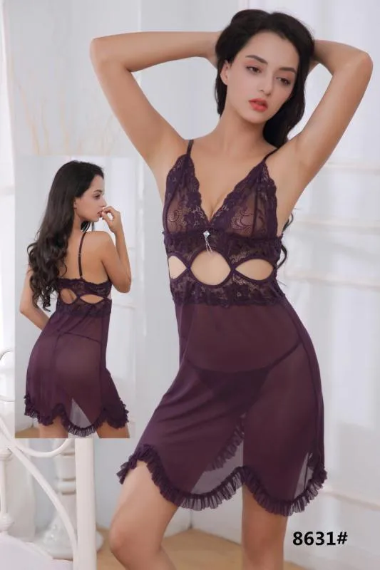 Clovia Short Romantic  Nighty For Women - 8631