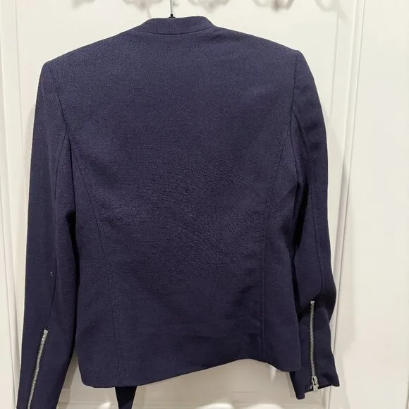 Club Monaco Excellent Condition XS Navy Asymmetrical Zip Moto Jacket