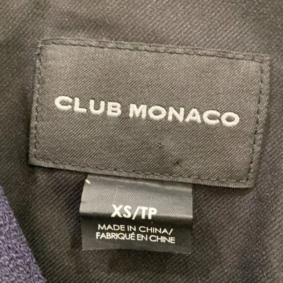 Club Monaco Excellent Condition XS Navy Asymmetrical Zip Moto Jacket