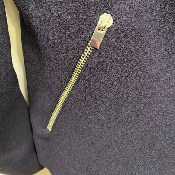 Club Monaco Excellent Condition XS Navy Asymmetrical Zip Moto Jacket