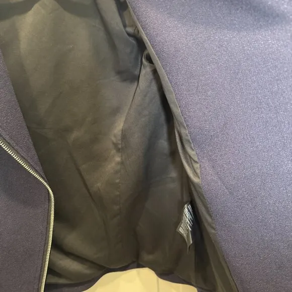 Club Monaco Excellent Condition XS Navy Asymmetrical Zip Moto Jacket