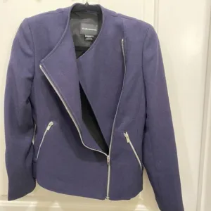 Club Monaco Excellent Condition XS Navy Asymmetrical Zip Moto Jacket
