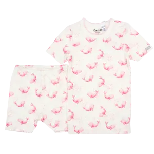 Coccoli  Kid Short Pyjama Pink Whales
