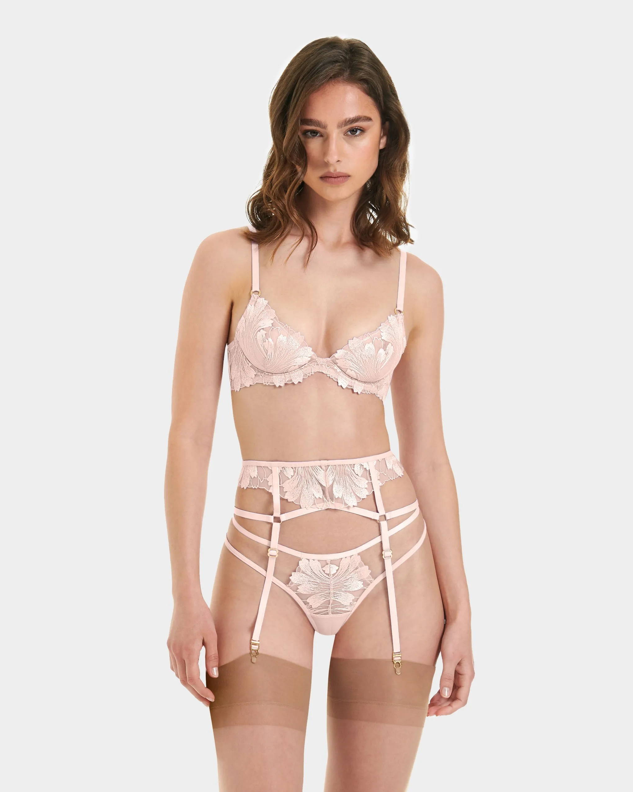 Colette Garter Belt Harness Pearl Pink