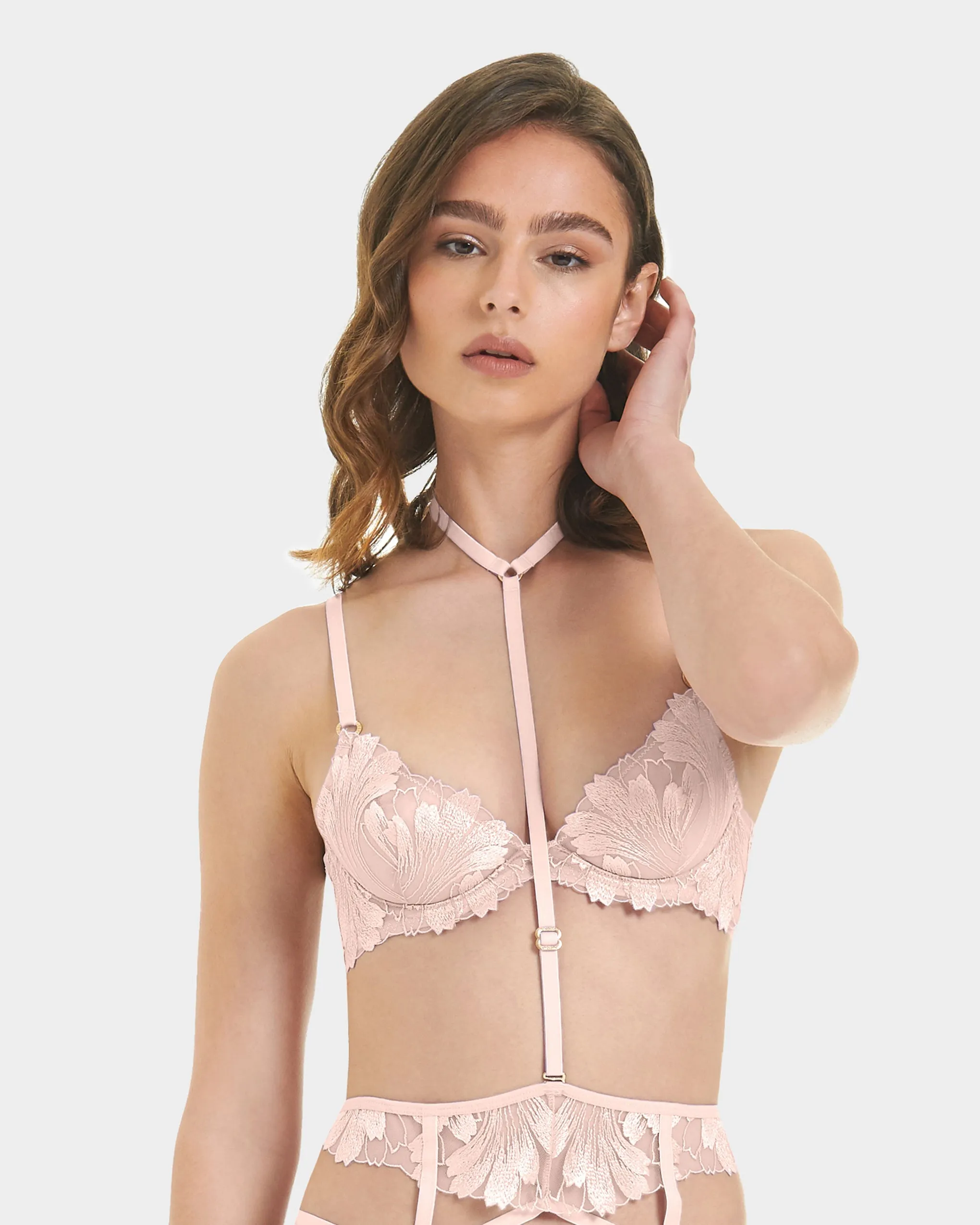 Colette Garter Belt Harness Pearl Pink