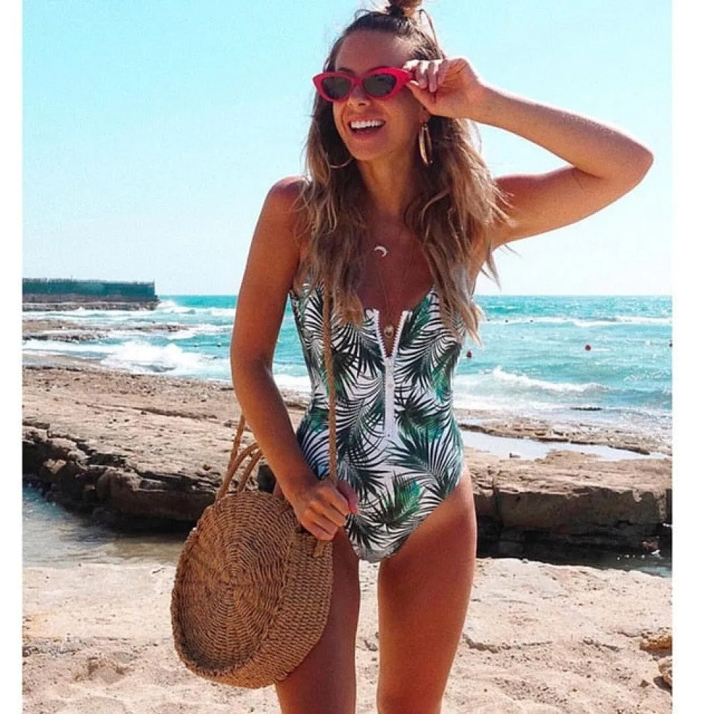 ContiNent 33 Print Floral One Piece Swimsuit Women Swimwear Monokini Long Sleeve Printed Female Bathing Suit Surfing Bodysuit Swim Wear Beach