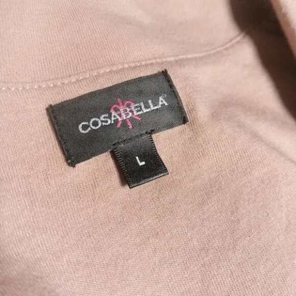 COSABELLA Long Sleeve Top Boxer Shorts Pajama Set Pink Loungewear Sleepwear L