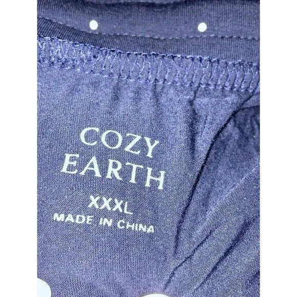 Cozy Earth Pajama Pants‎ Bamboo Stretch Knit Sz XXXL NWT Mini Dot Print Navy