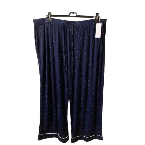 Cozy Earth Pajama Pants‎ Bamboo Stretch Knit Sz XXXL NWT Mini Dot Print Navy