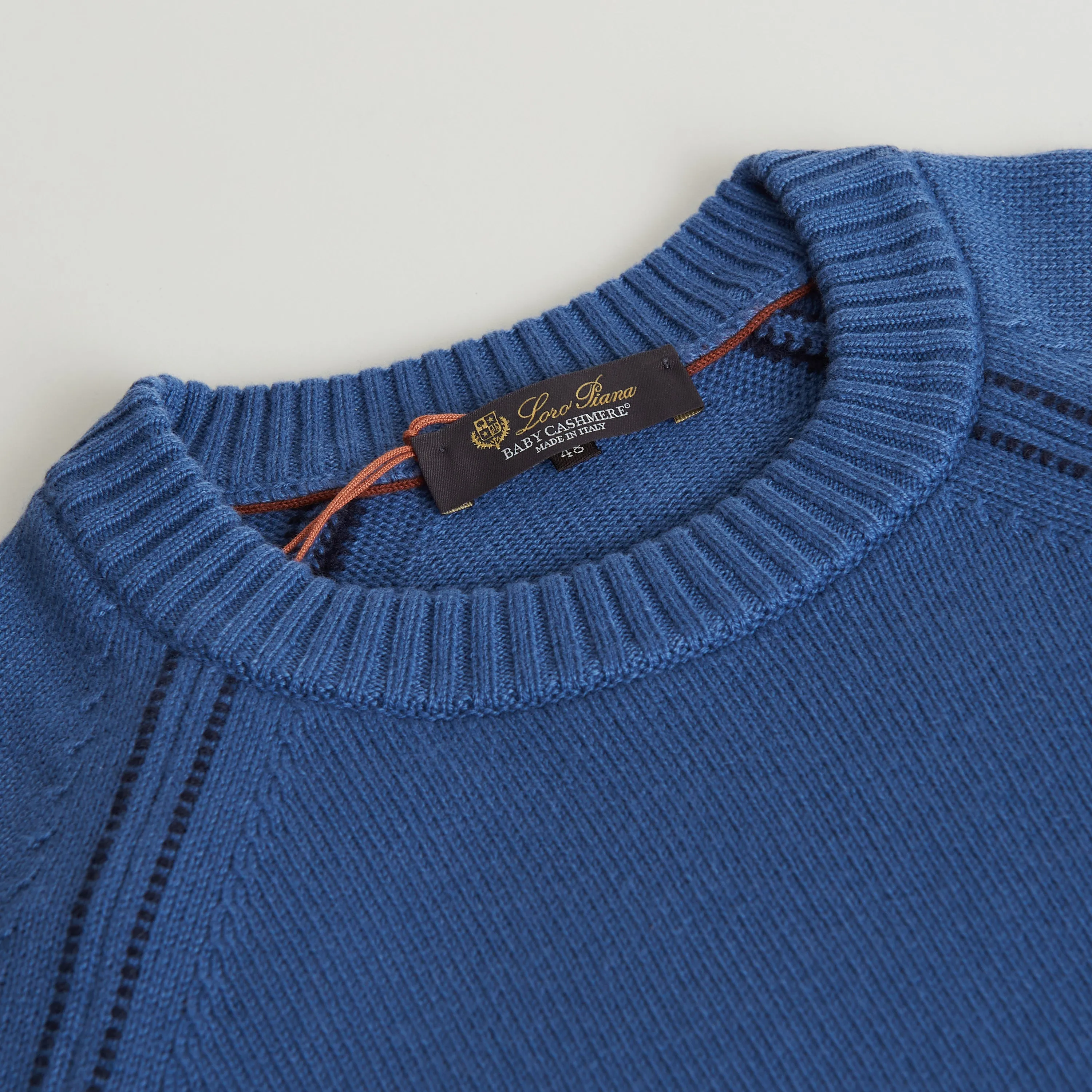 Crew Neck Jumper / Sweater - Scanda Blue Baby Cashmere