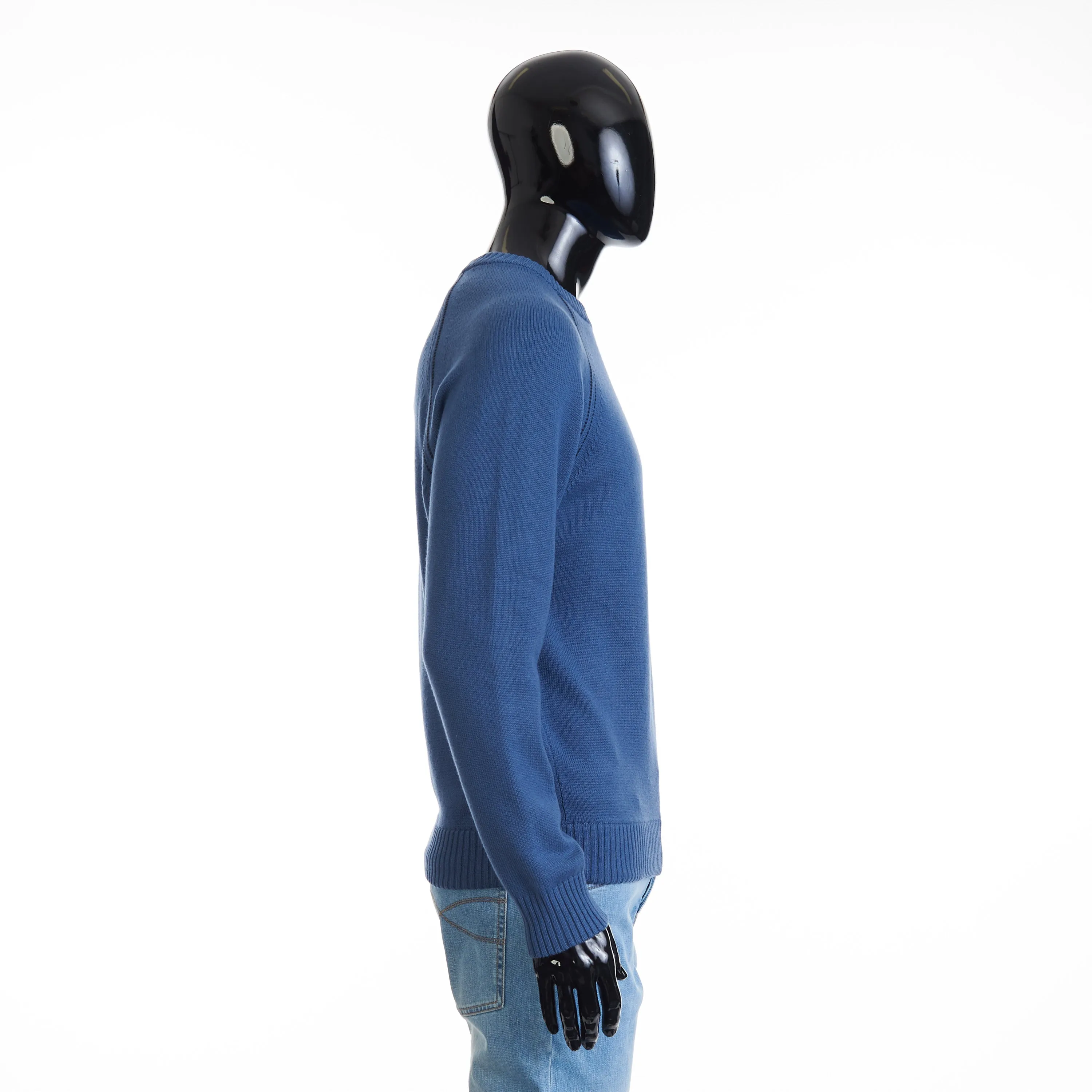 Crew Neck Jumper / Sweater - Scanda Blue Baby Cashmere