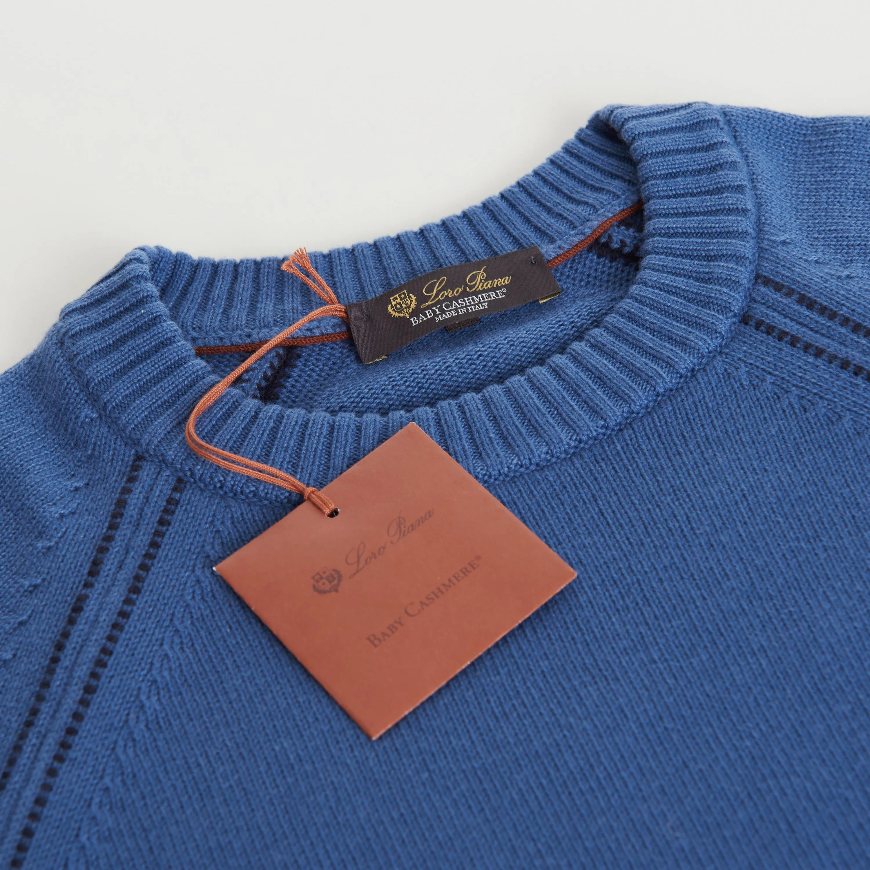 Crew Neck Jumper / Sweater - Scanda Blue Baby Cashmere