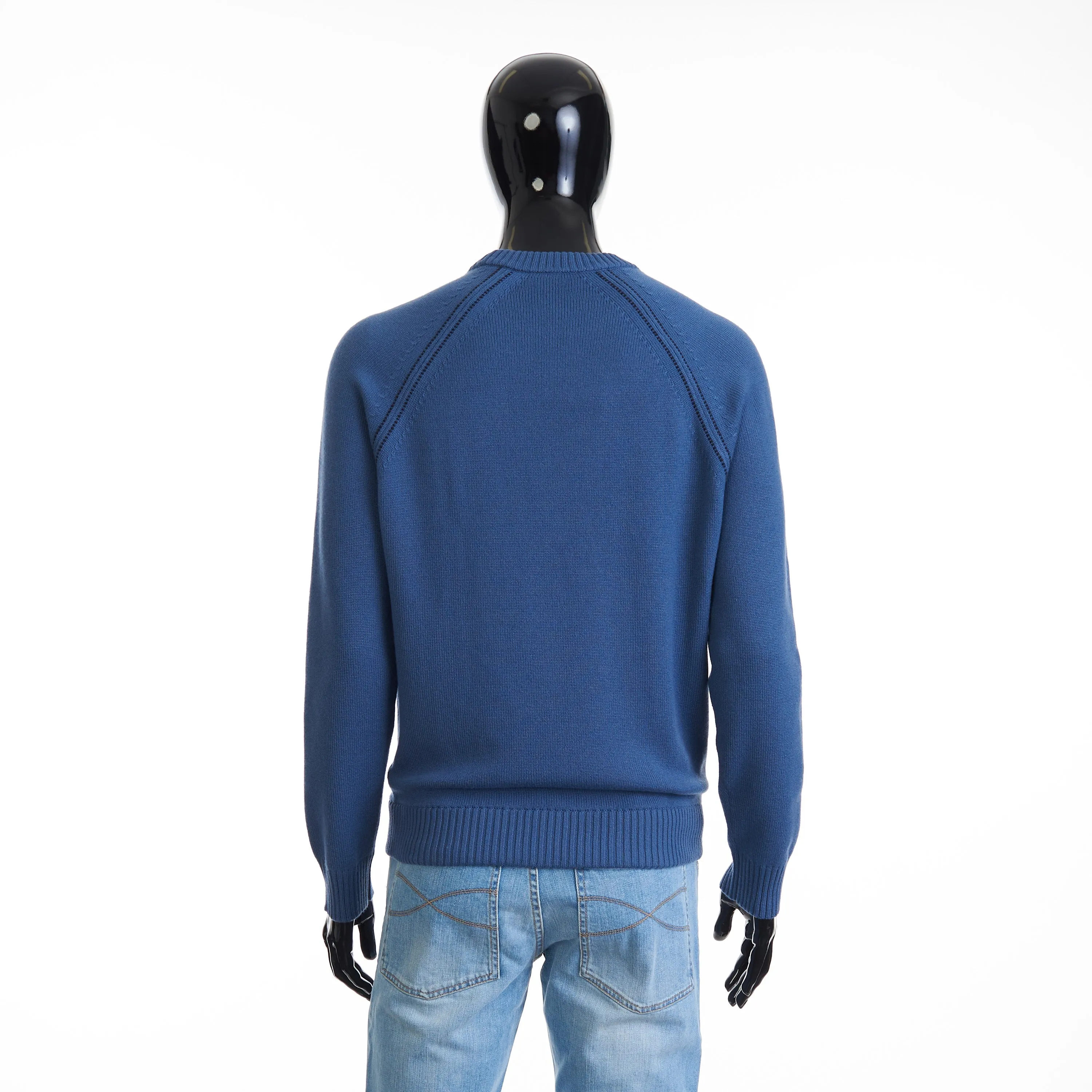 Crew Neck Jumper / Sweater - Scanda Blue Baby Cashmere