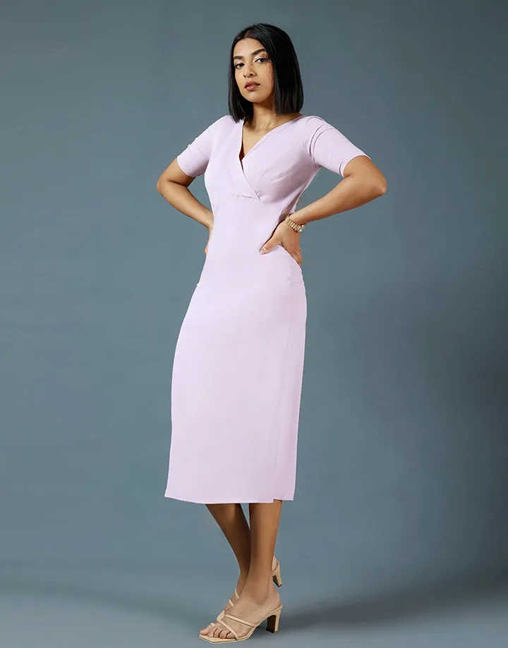 Crossover Neck Bodycon Dress