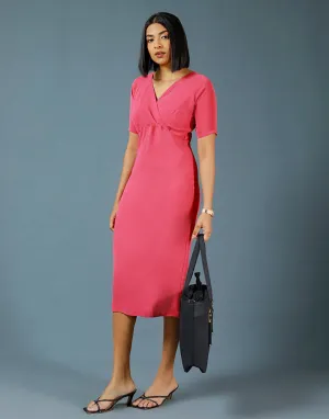 Crossover Neck Bodycon Dress