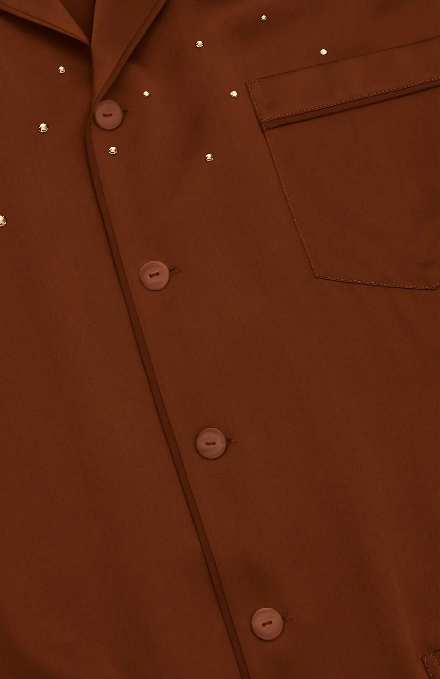 Crystal Brownie | Brown Satin Loungewear Set with Crystals