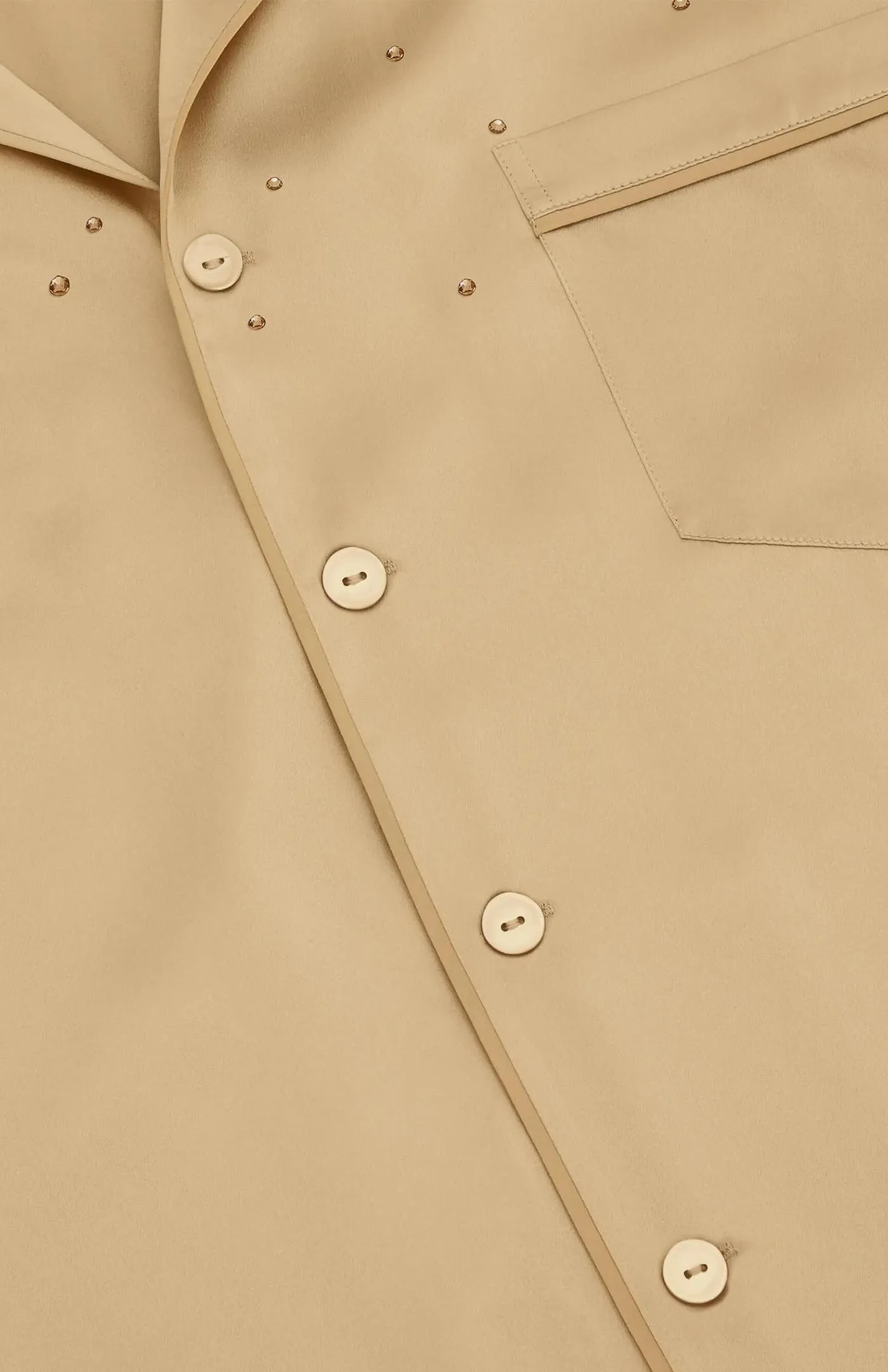 Crystals &  Gold | Gold Satin Loungewear Set with Crystals
