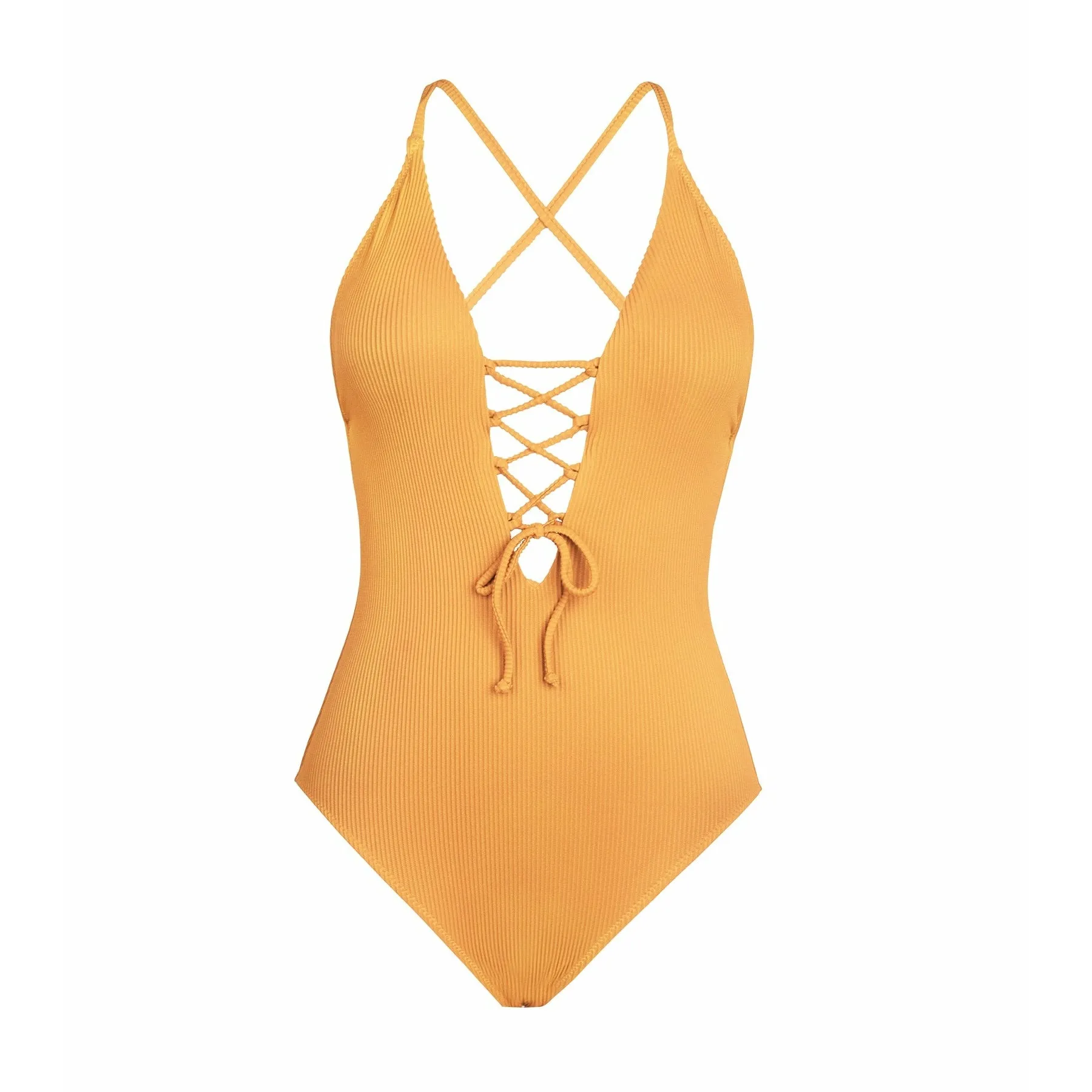 CUPSHE Remind Me Solid One-piece Swimsuit Women Backless Deep V neck Lace Up Sexy Bodysuits 2022 New Beach Bathing Suit Swimwear