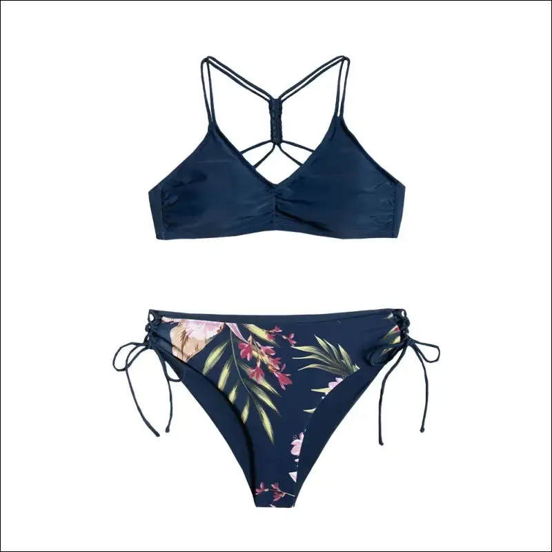 Cupshe reversible bottom low waist bikini sets for women sexy lace up swimsuit two pieces swimwear