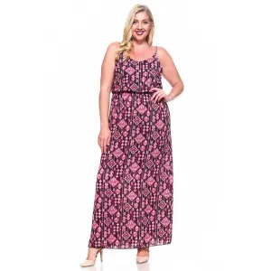 Curvy BoHo Geo Maxi in Pink and Black