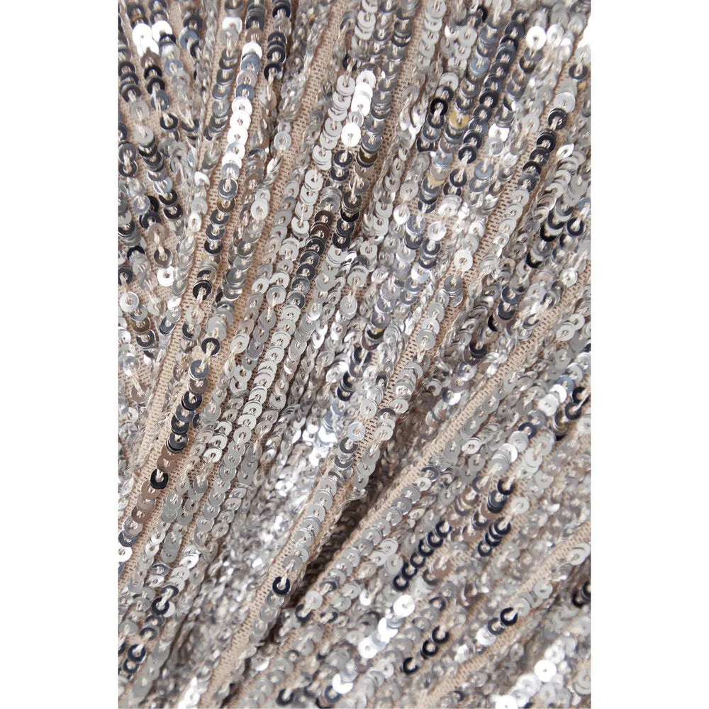 Cutout Sequined Tulle Bustier Top