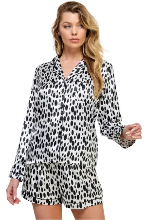 Dalmy Black and White Pj Shorts Set