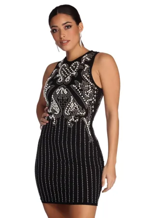 Danielle Formal Heat Charming Stone And Pearl Dress