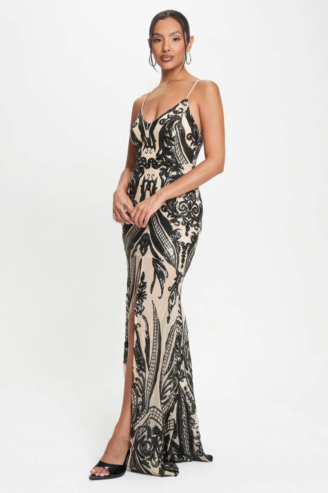 Deco Sequins Maxi Dress