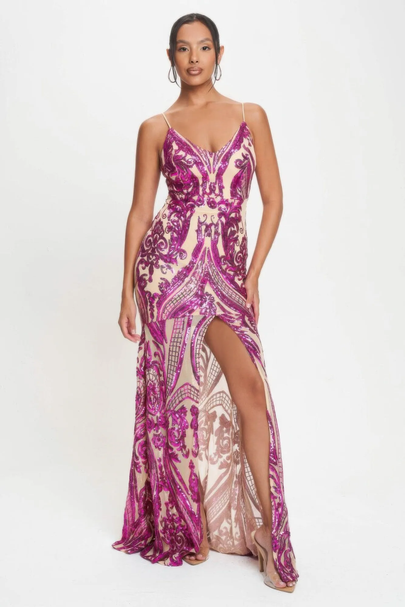 Deco Sequins Maxi Dress