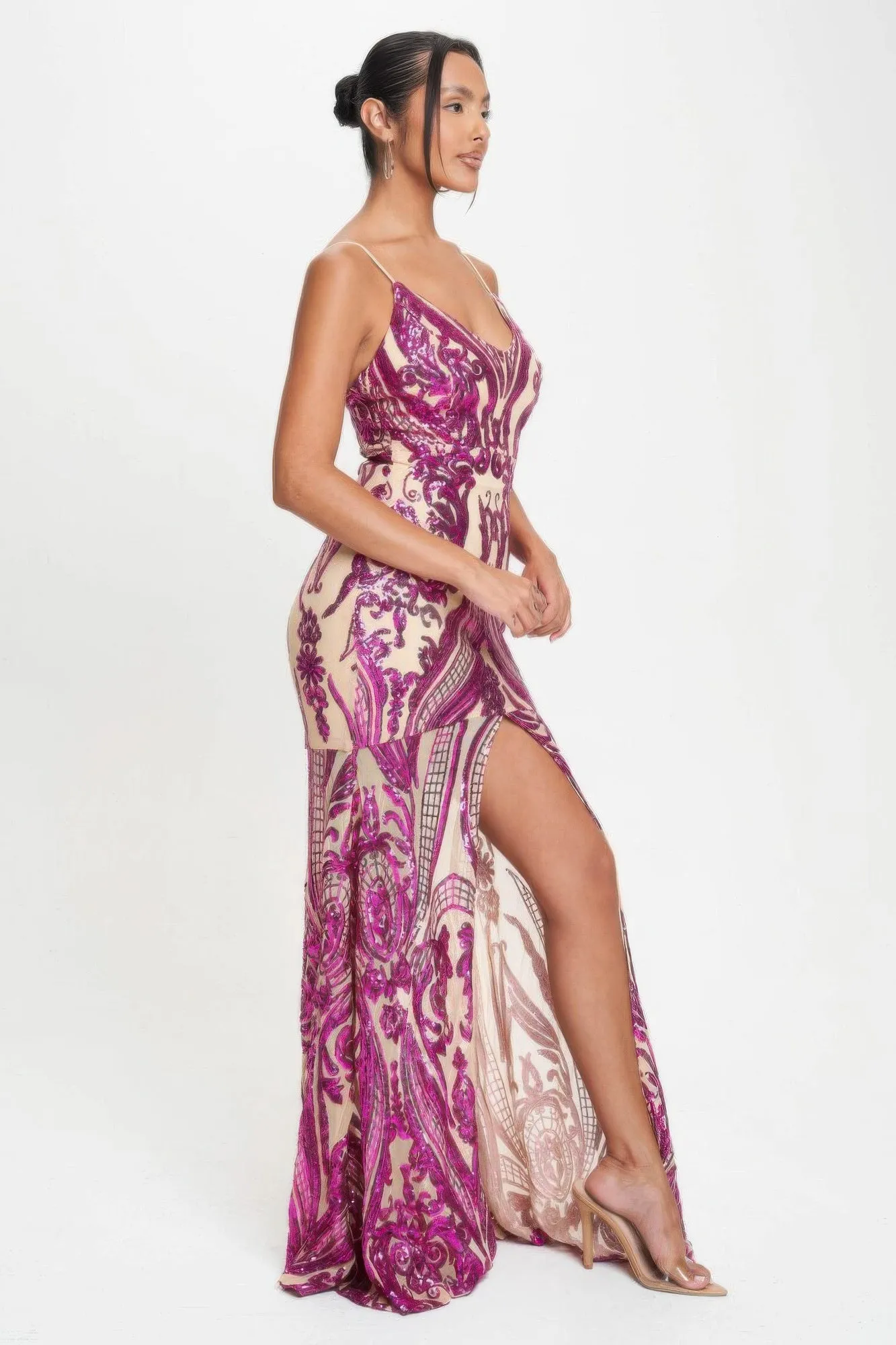 Deco Sequins Maxi Dress