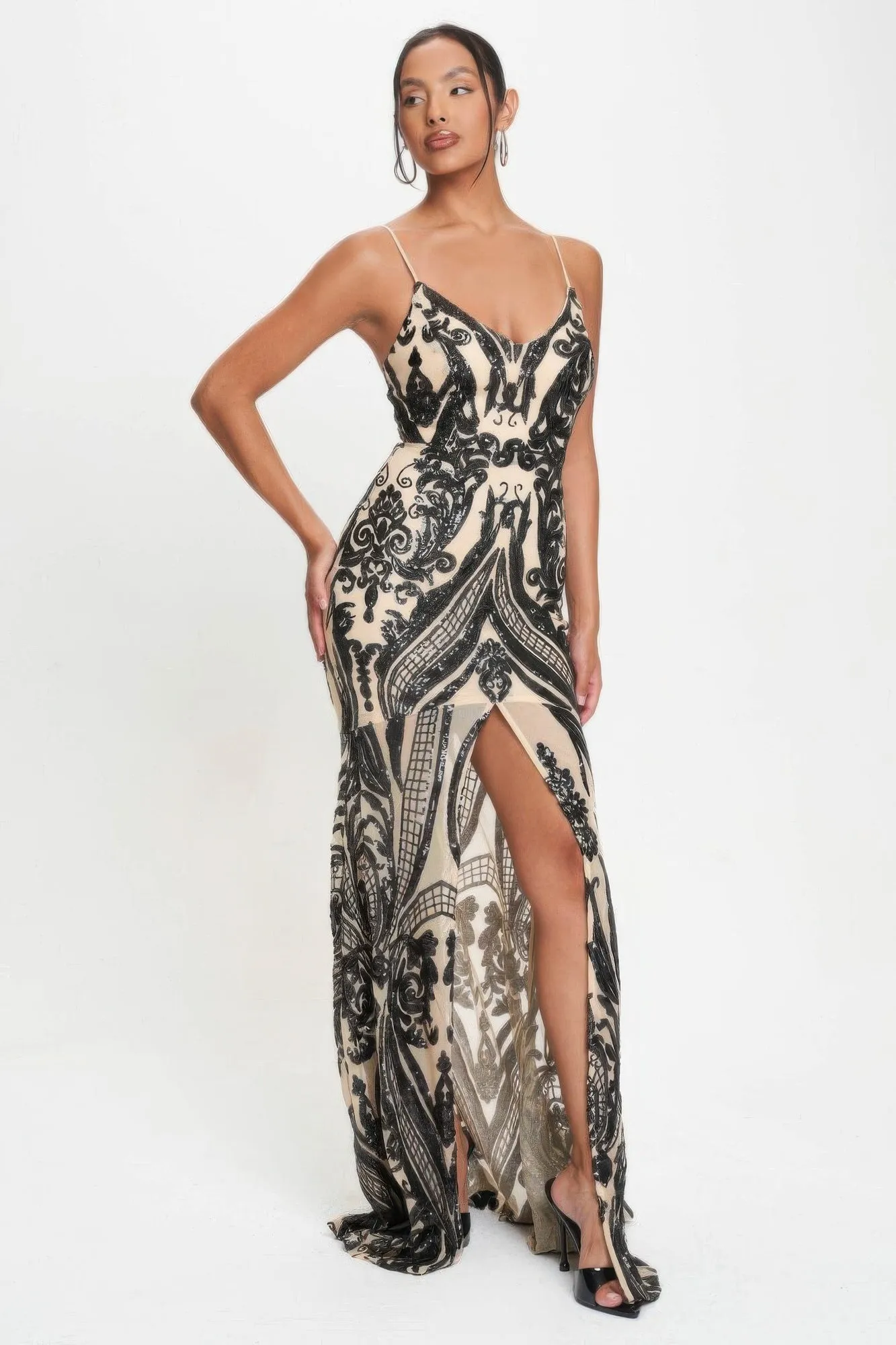 Deco Sequins Maxi Dress