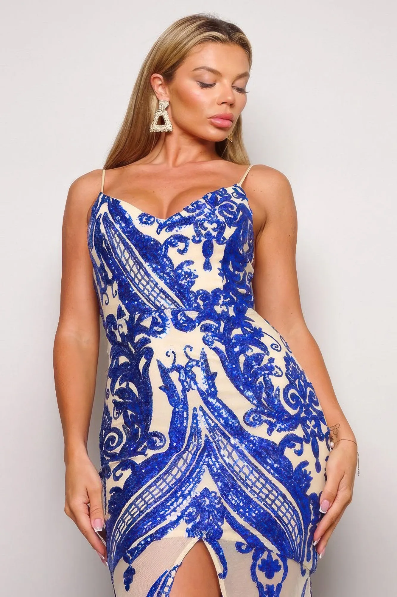 Deco Sequins Maxi Dress
