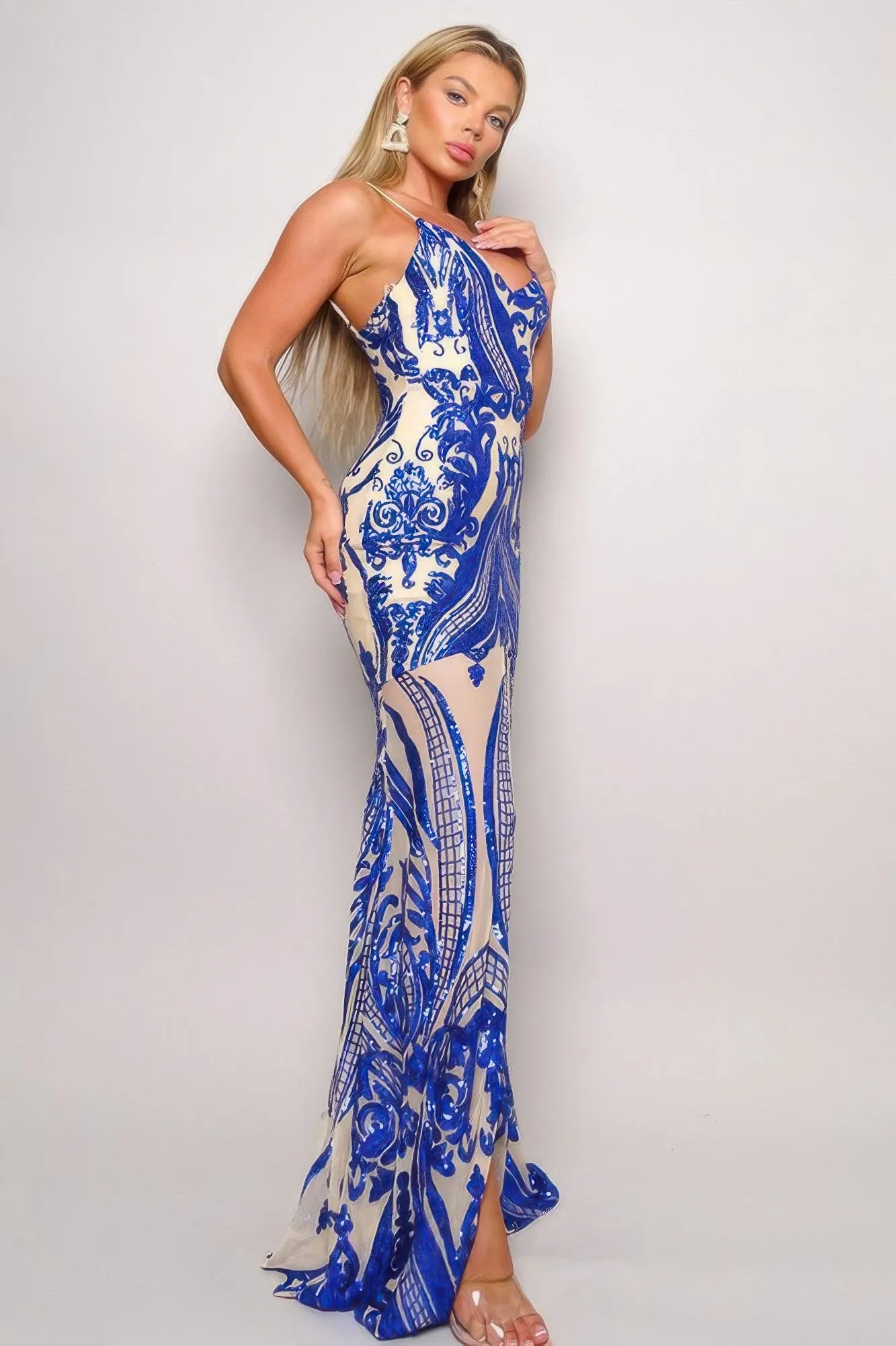 Deco Sequins Maxi Dress