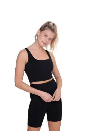 Define Performance Cropped Tank - Black