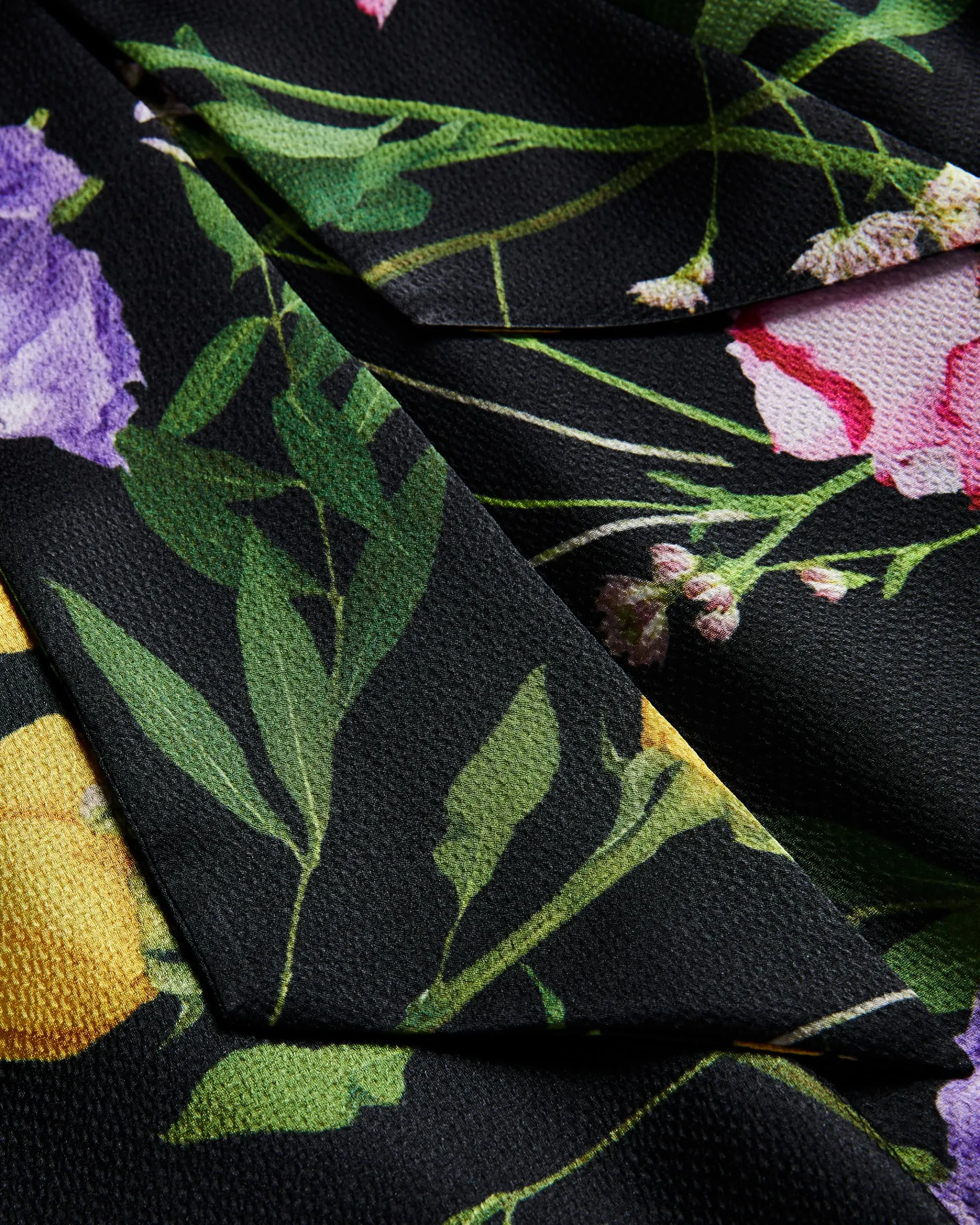 Demitri Floral Cowl Neck Top - Black