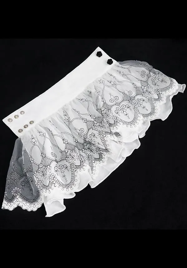 Devil Fashion Victorian Lace Cuff Sleeves - White with Intricate Embroidery (Women's)