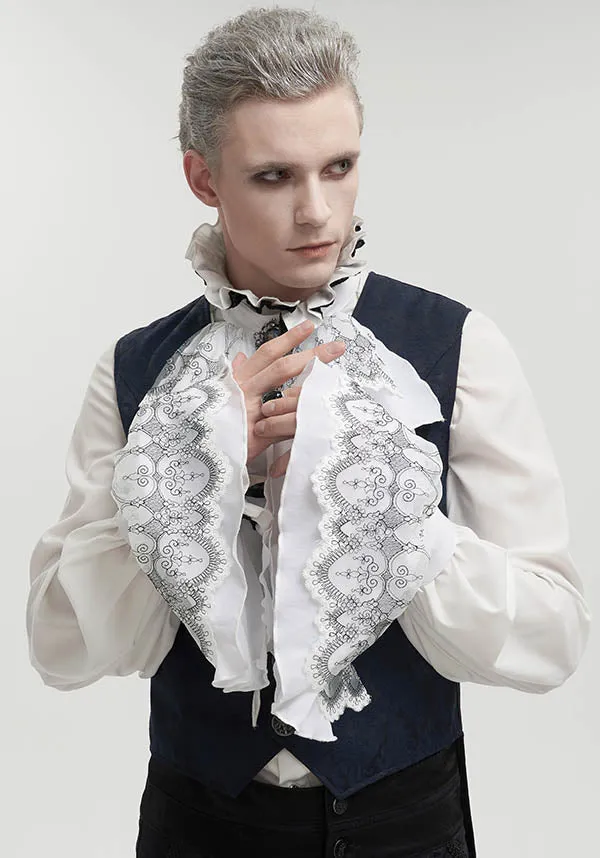Devil Fashion Victorian Lace Cuff Sleeves - White with Intricate Embroidery (Women's)
