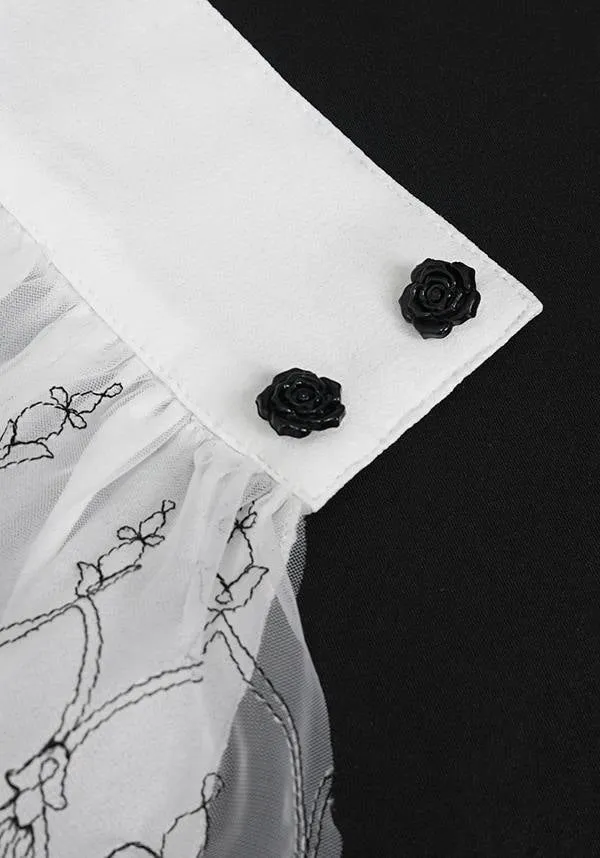 Devil Fashion Victorian Lace Cuff Sleeves - White with Intricate Embroidery (Women's)