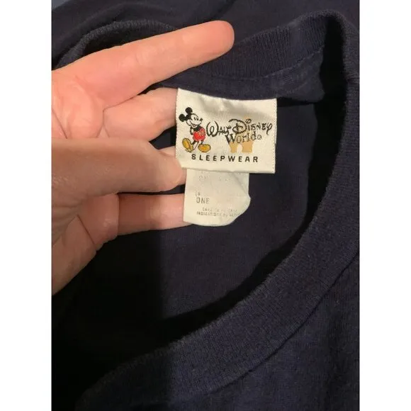 Disney Navy Blue Snow White &amp; Seven Dwarves Vintage Sleep Shirt Nightgown O/S