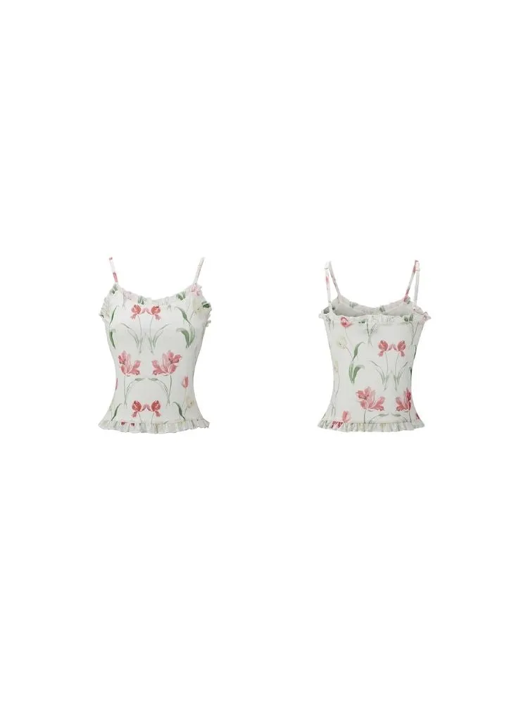 Distressed Print Mesh Suspenders