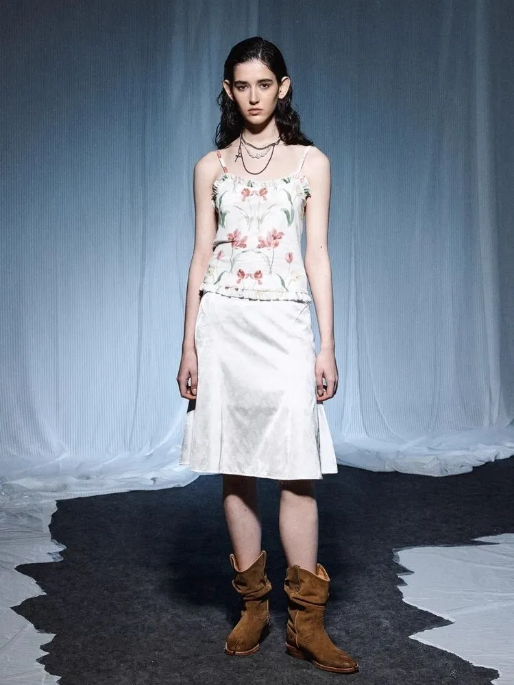 Distressed Print Mesh Suspenders